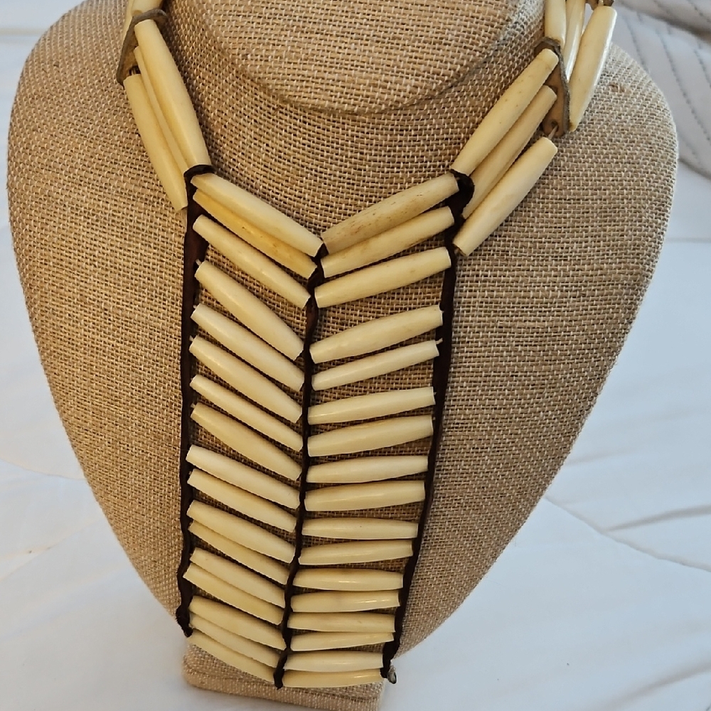 Authentic native american bone necklace